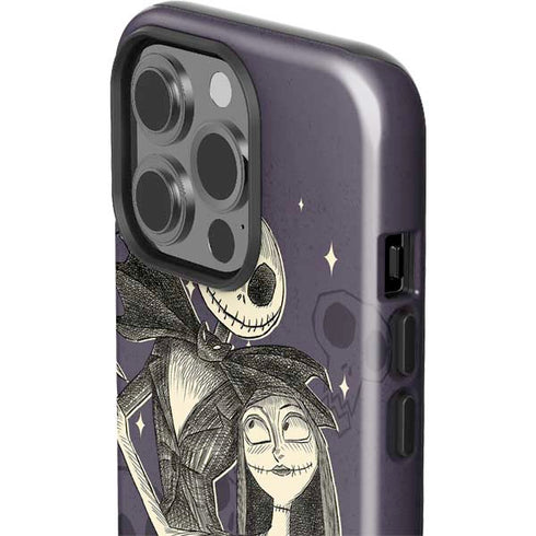 Disney The Nightmare Before Christmas Jack and Sally Art iPhone 15 Pro Impact Case